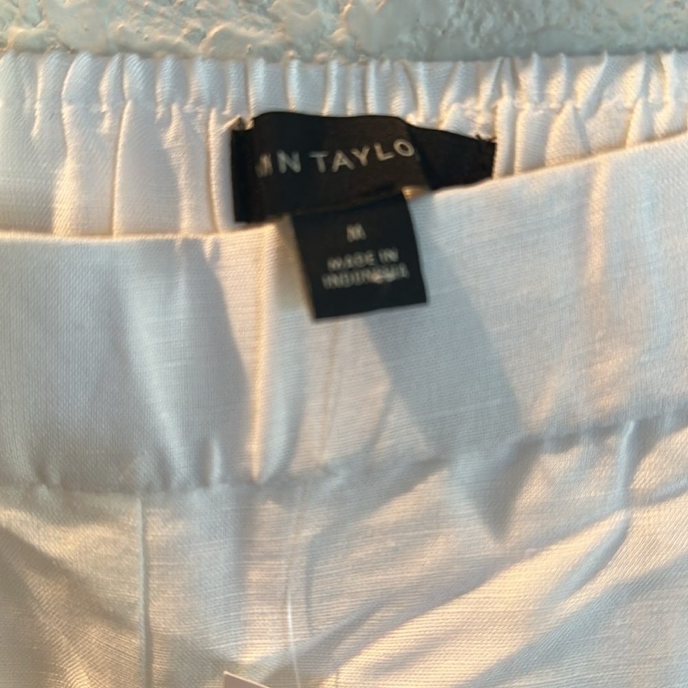 Ann Taylor White Wide-Leg Chino Pants - Picture 4 of 5